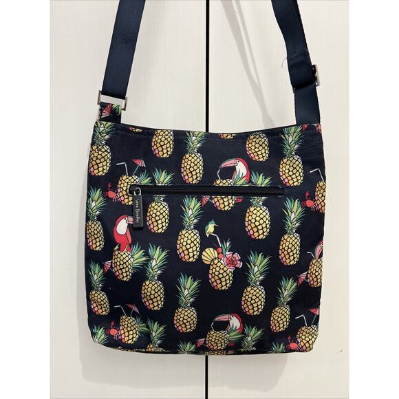 Vera Bradley Lighten Up Hipster Toucan Party Crossbody Navy Pineapples GUC! - Picture 5 of 6